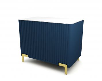 comptoir caisse design bleu
