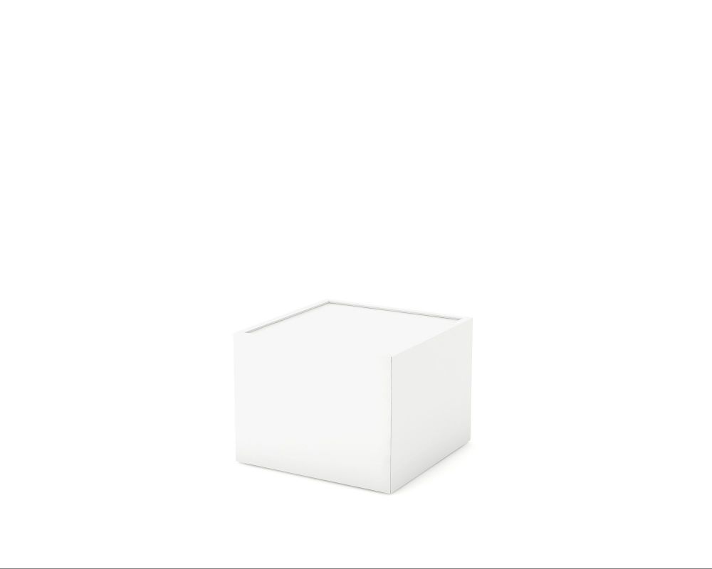 Cube carré blanc pour présentation de boutique