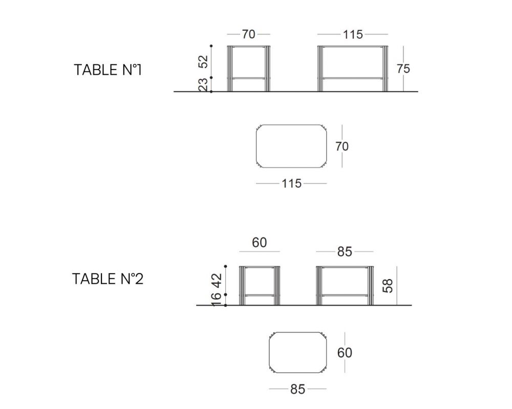 Nuvola rectangular presentation tables