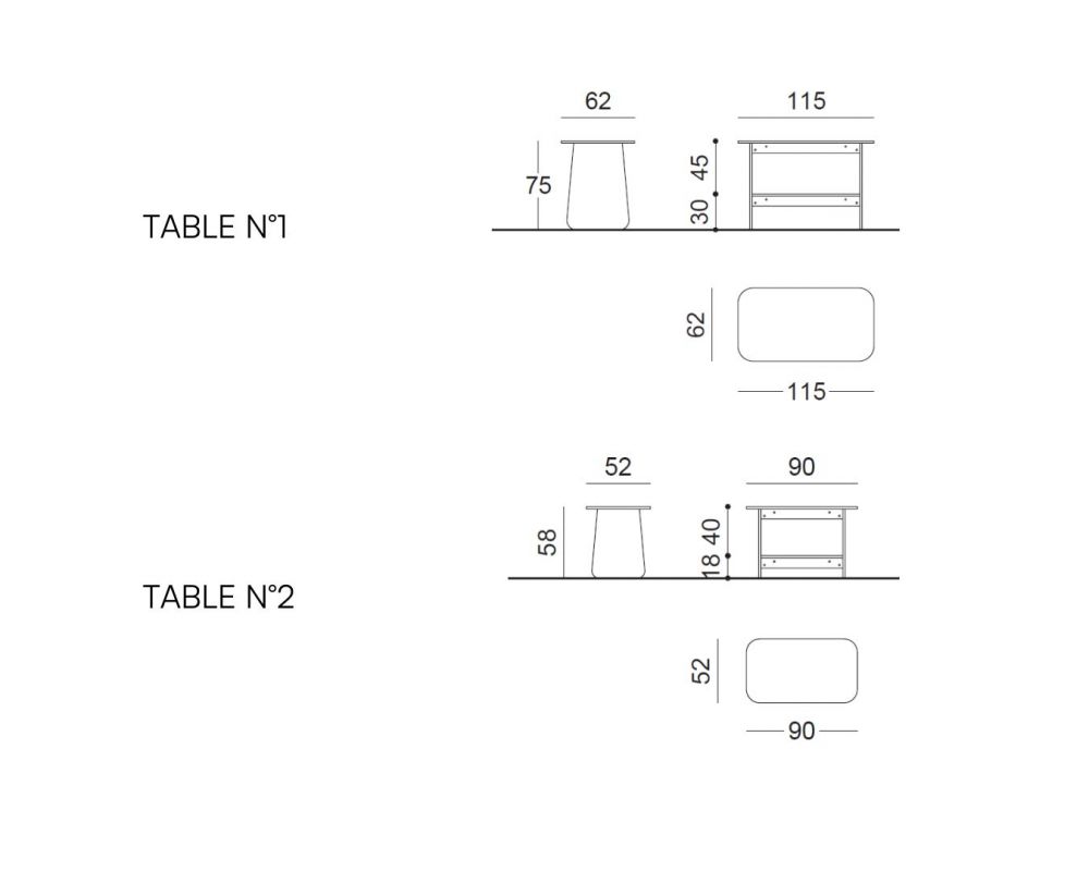Nuvola rectangular presentation tables