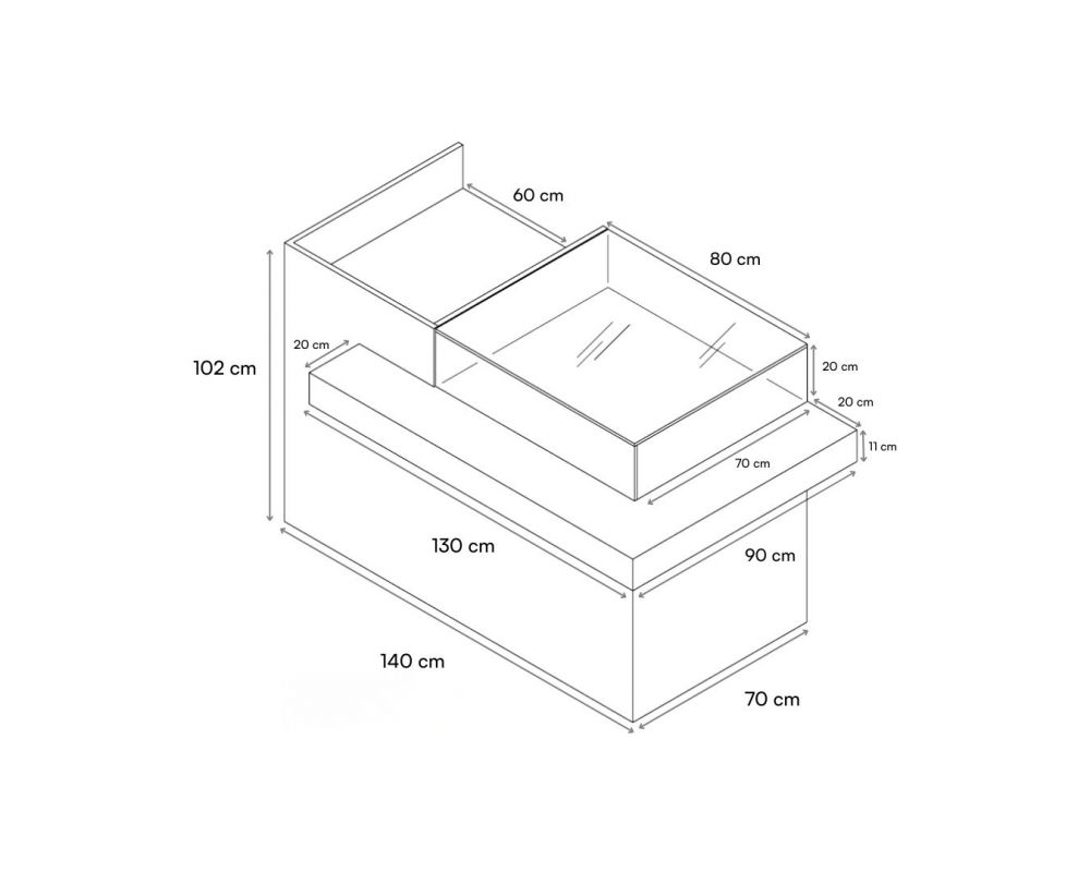 Comptoir 160 cm Ligne 4