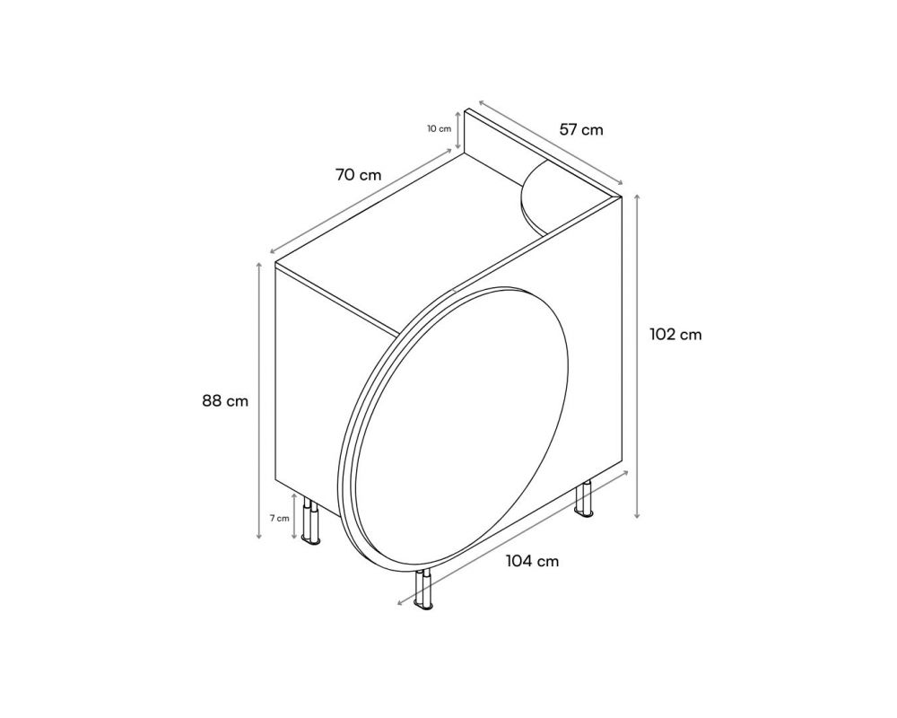 Schéma Petit comptoir 104 cm Nuvola