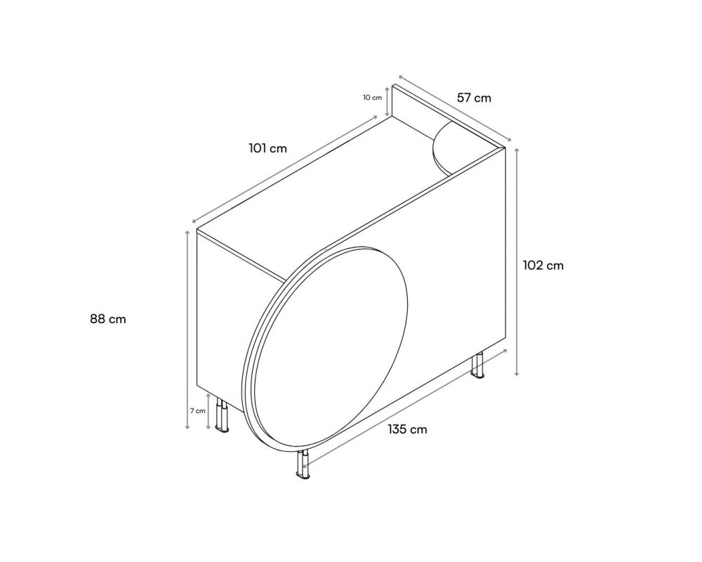 Grand comptoir 135 cm Nuvola