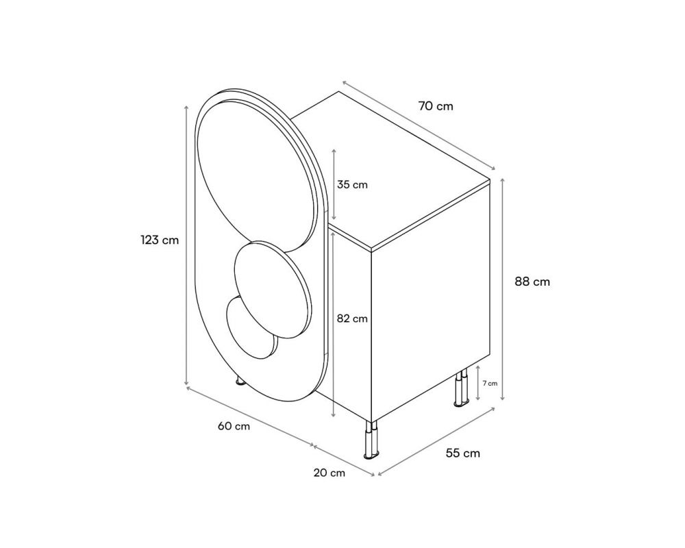 Petit comptoir 80 cm Nuvola 