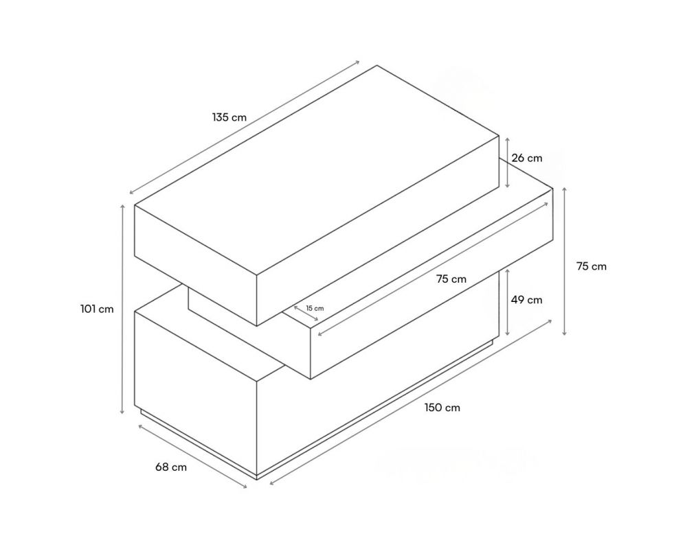 Comptoir 150 cm Brique