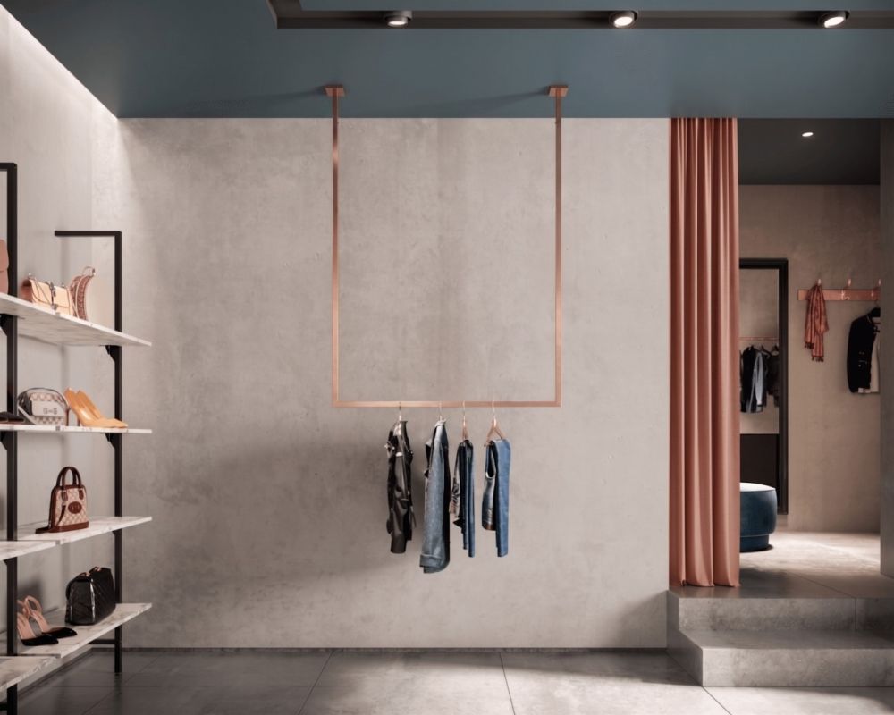 Portant suspendu L. 85 cm Luxe cuivre